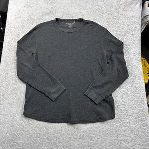 American Eagle Outfitters Mens Gray Waffle Knit Thermal Long Sleeve Shirt Size L